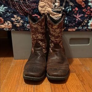 Kids Brown and Tan Cowboy Boots